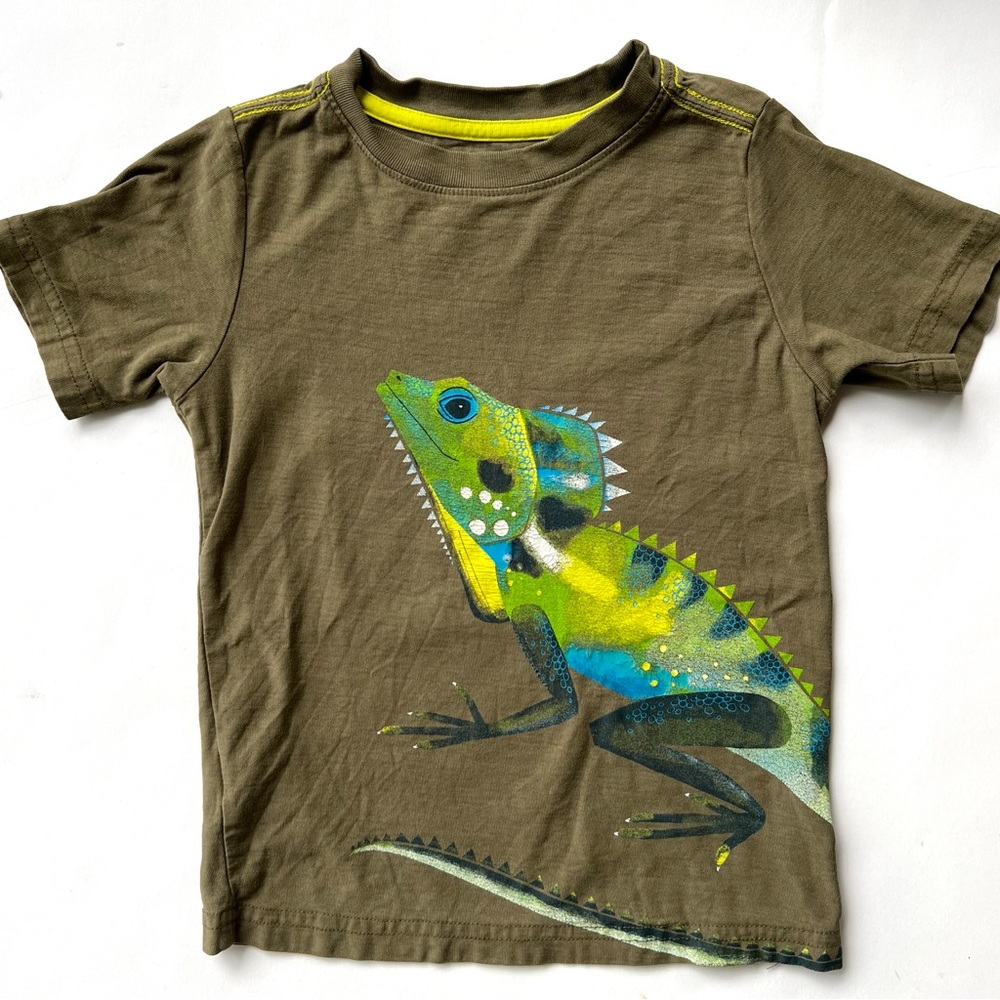 Tea Collection green iguana shirt size 4